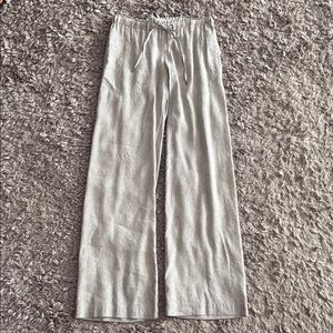 L.A.M.B. Gwen Stefani tan Wide-Leg Linen Pants